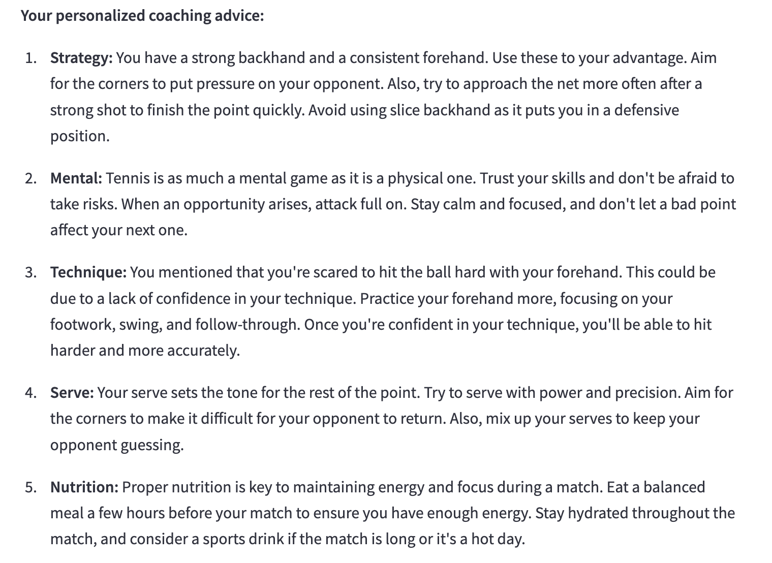 Coaching Advice